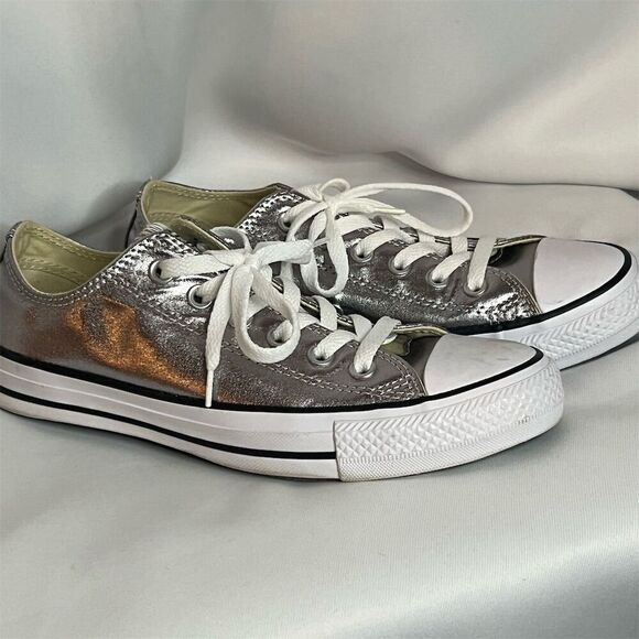 Converse Shoes - Converse Chuck Taylor All Star Women's Silver Low Top Sneakers Size 7.5